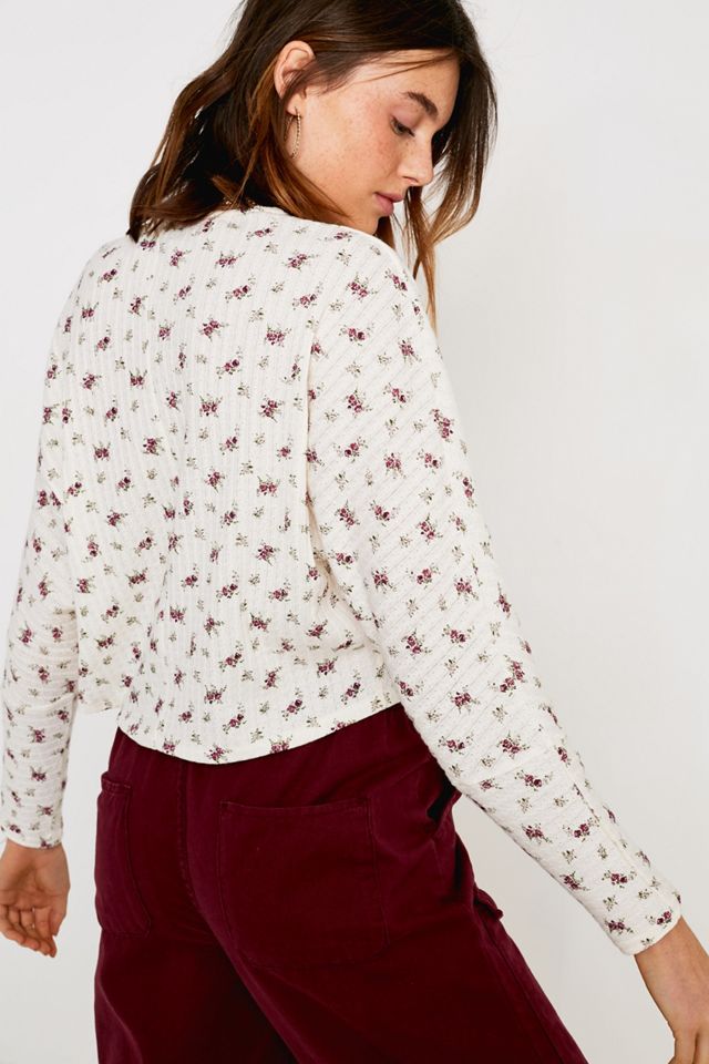 UO Blithe Oversized Hook + Eye Crop Long-Sleeve Top #1