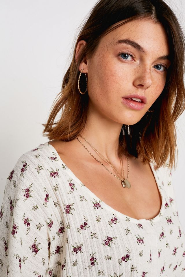 UO Blithe Oversized Hook + Eye Crop Long-Sleeve Top #2