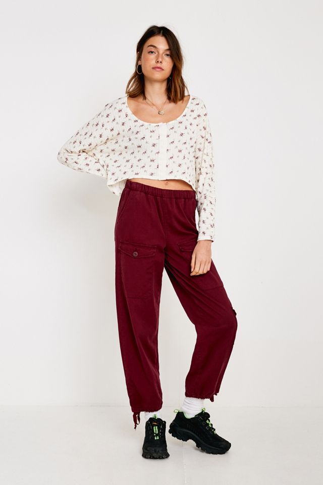UO Blithe Oversized Hook + Eye Crop Long-Sleeve Top #3