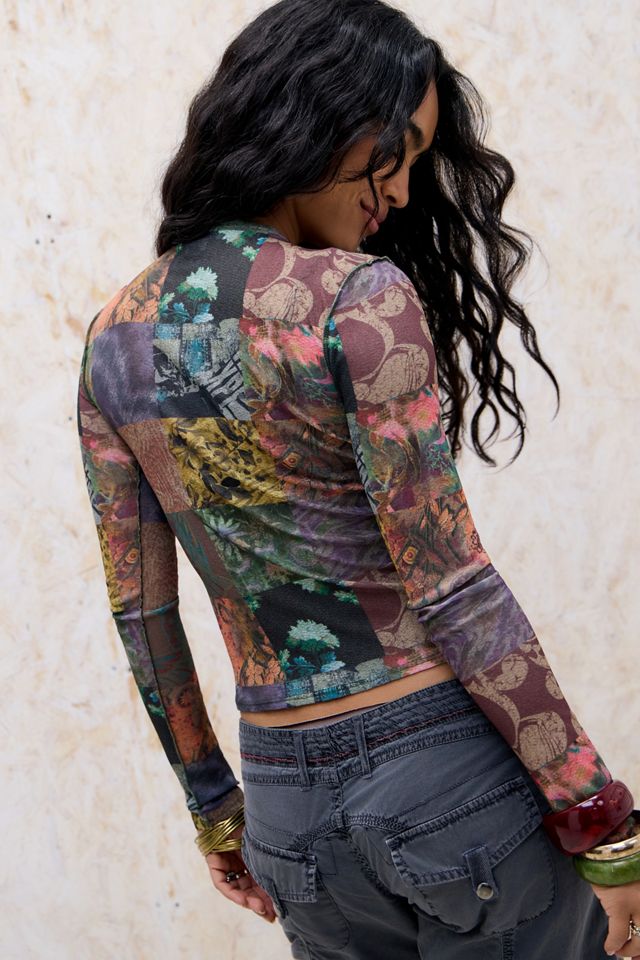 UO Neena Keyhole Mesh Long Sleeve Top #3