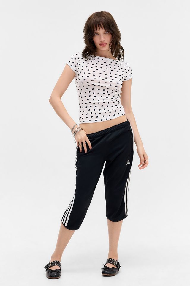 UO Frankie Polka Dot Short Sleeve Slash Top #1