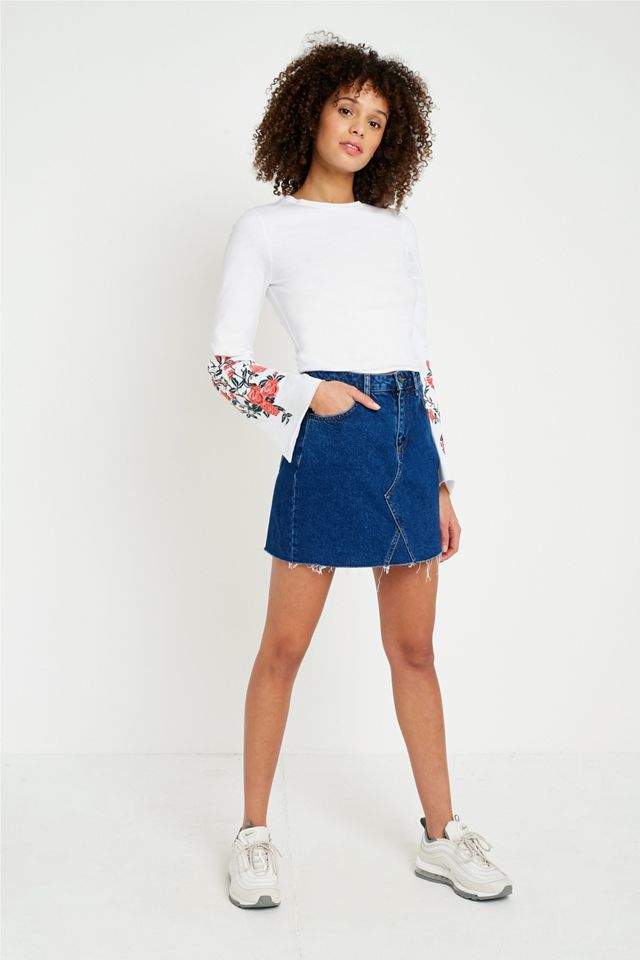 Pins & Needles Floral Embroidered Flute Sleeve Top #3
