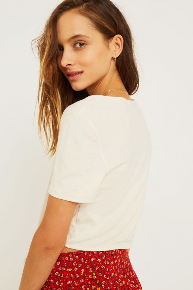 Urban Outfitters Button-Through Tie Front T-Shirt #3
