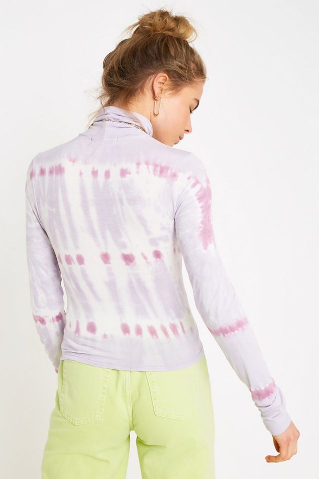 Urban Outfitters – Oberteil in Flieder in Batikoptik mit Stehkragen #3