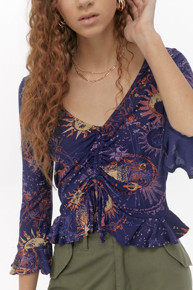 UO - Haut froncé céleste Mila #1