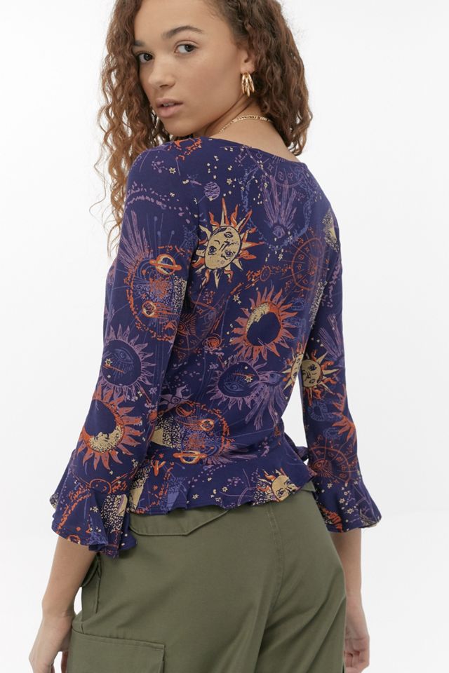UO - Haut froncé céleste Mila #3