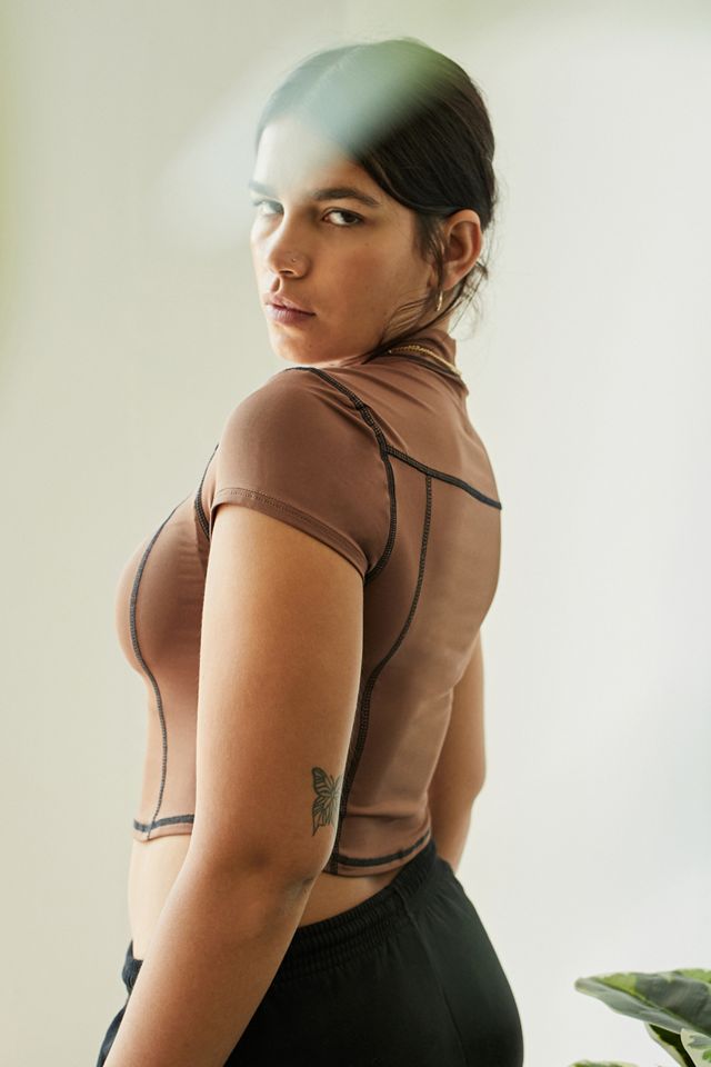 iets frans... Chocolate Cut-Out Rash Top #1