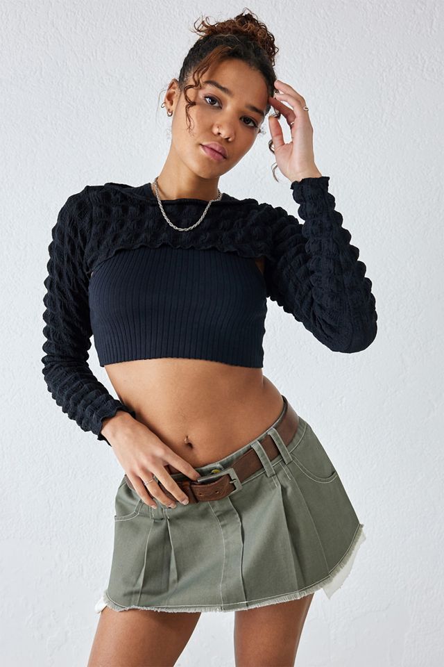 UO Popcorn Knit Shrug Urban Outfitters UK