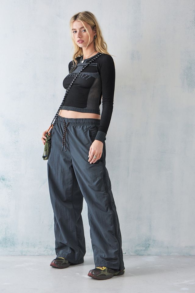 iets frans... Black Lara Long-Sleeved Longline Tie-Back Top #1