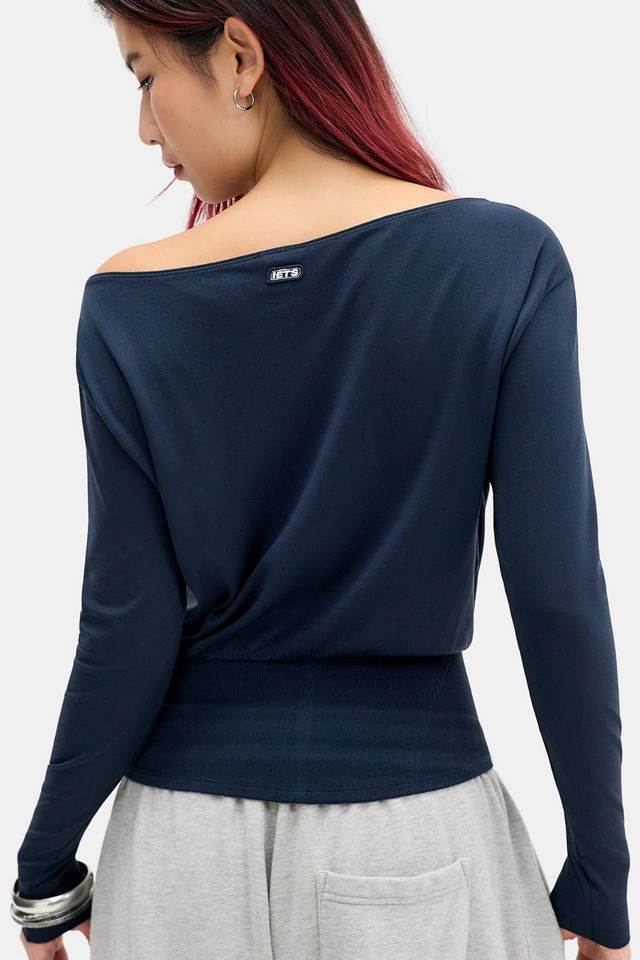 iets frans... Top a Maniche Lunghe con Spalle Scoperte #3