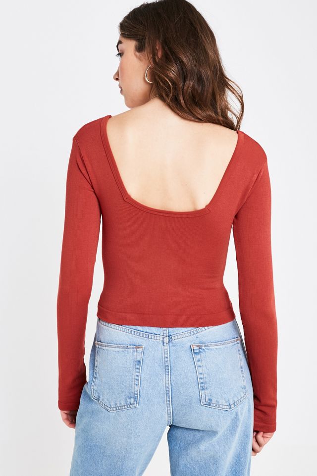 Urban Outfitters – Kurzes Longsleeve mit quadratischem Ausschnitt #3