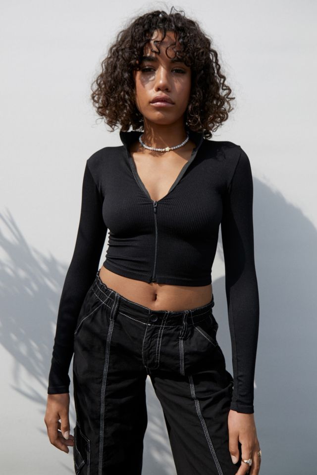 UO Seamless Zip-Through Top