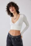 UO Josie Long Sleeved Seamless Ribbed Top | Urban Outfitters UK