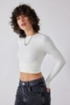 UO Josie Long Sleeved Seamless Ribbed Top | Urban Outfitters UK