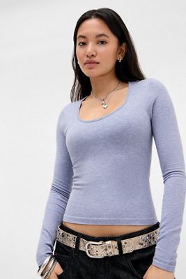 Maglietta a maniche lunghe con scollo UO Essentials