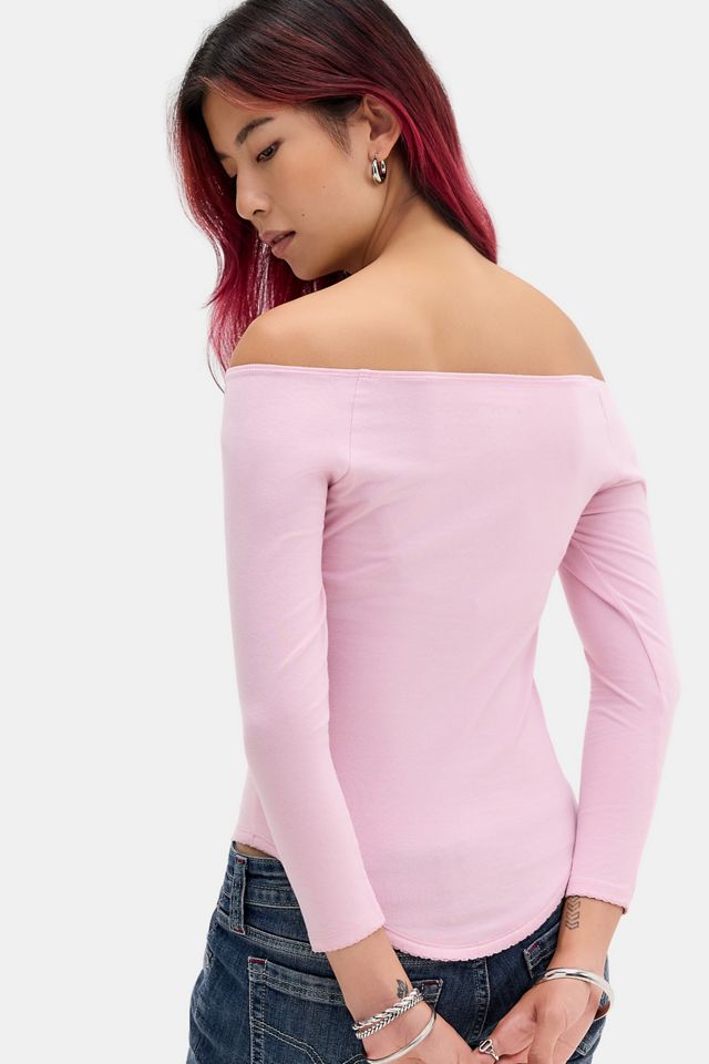 UO Off-Shoulder 3/4 Sleeve Basic Tee #3
