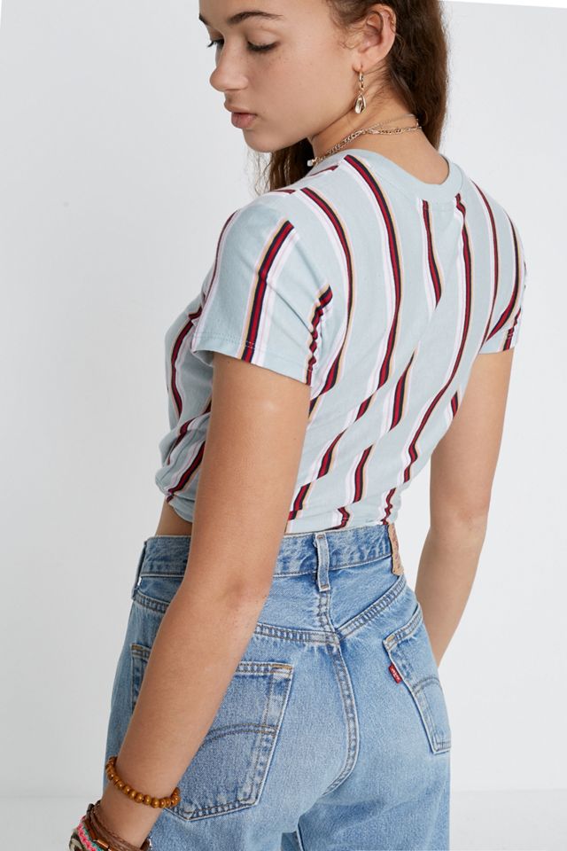 UO Vertical Stripe Bubble Hem T-Shirt #3