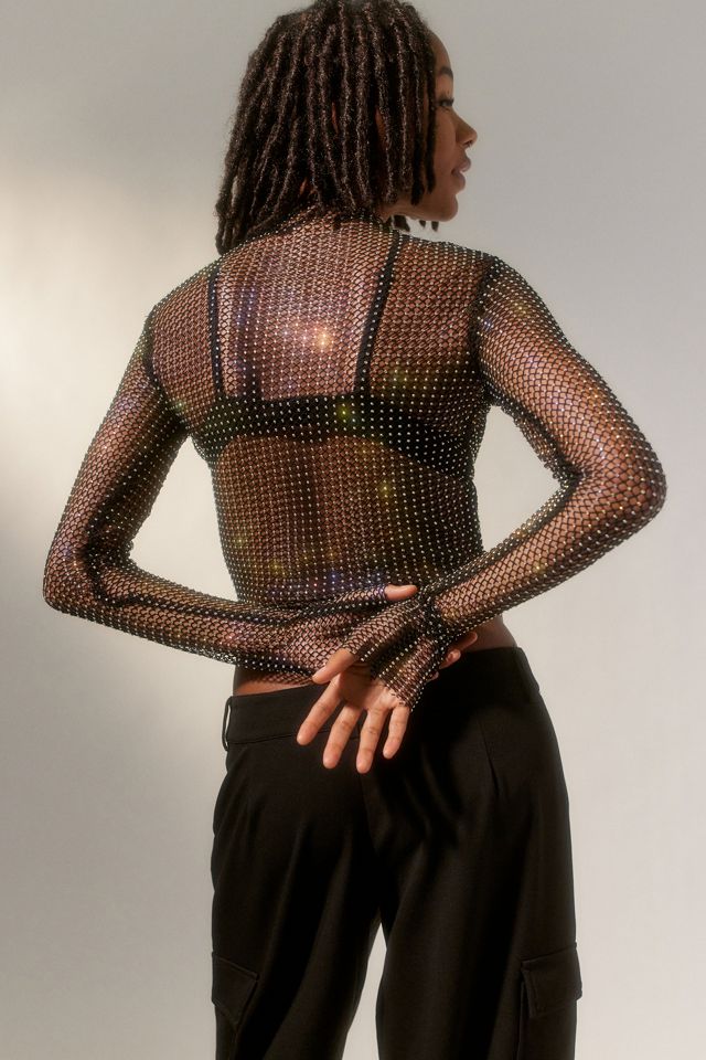 UO Sasha Sheer Diamante Top #1