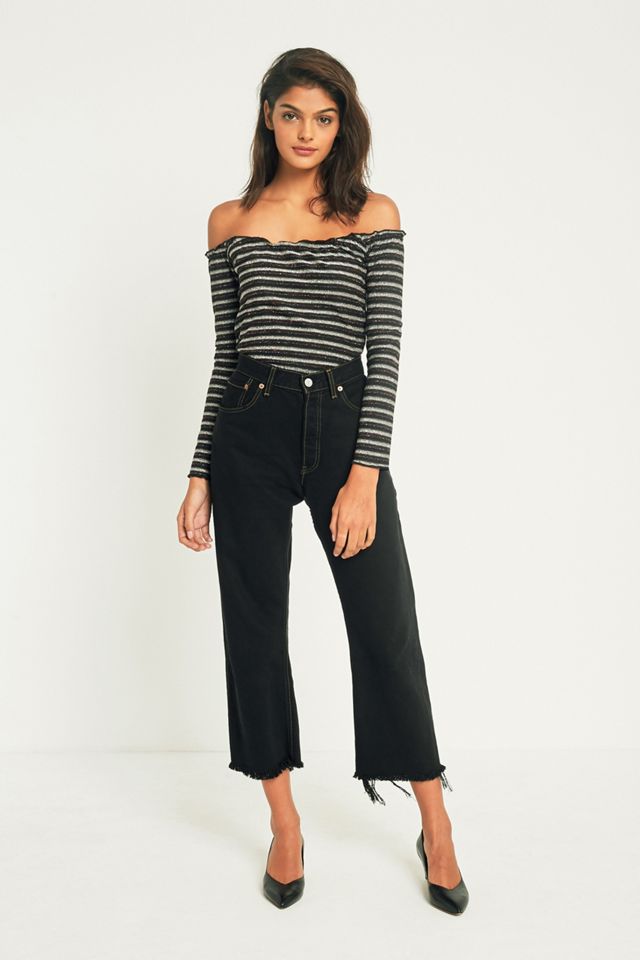 Light Before Dark Rainbow Lurex Off-the-Shoulder Bardot Top #1