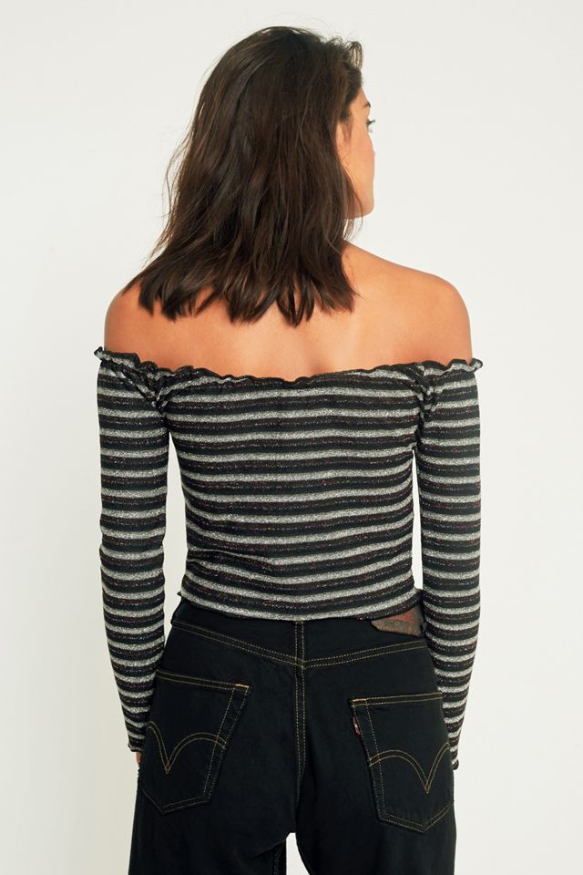 Light Before Dark Rainbow Lurex Off-the-Shoulder Bardot Top #2