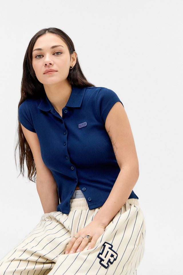 iets frans... Short Sleeve Button-Through Polo Shirt #4