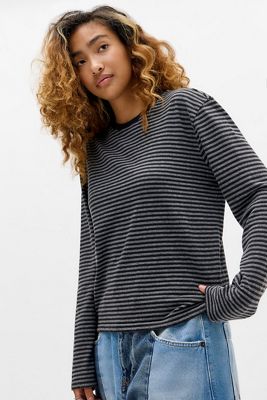 BDG Stripe Long Sleeve Relaxed T-Shirt