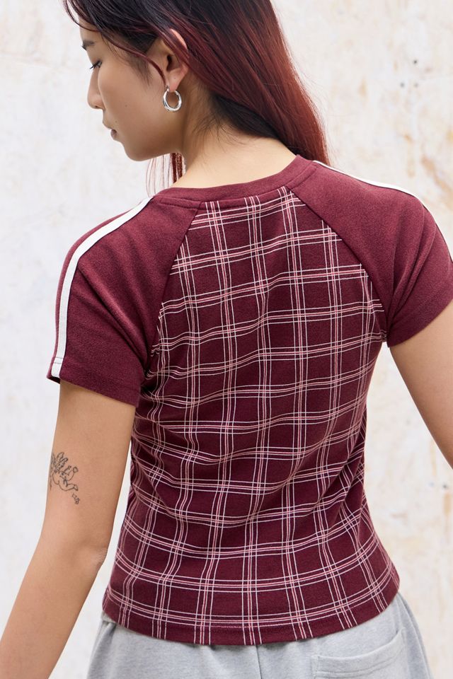 Camiseta de Cuello en V Alto a Cuadros iets frans... #3