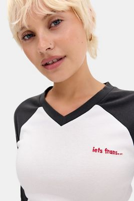 T-shirt à manches longues col en V haut iets frans...