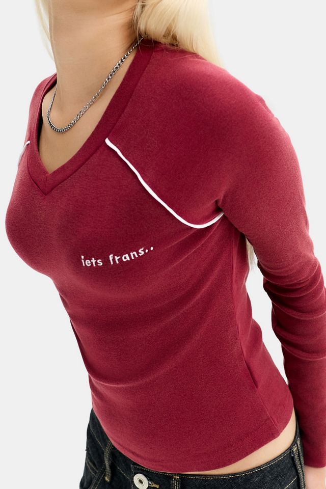 Camiseta de Manga Larga con Cuello en V Alto iets frans... #3