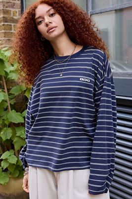 BDG Luca Streifen Langarm-T-Shirt