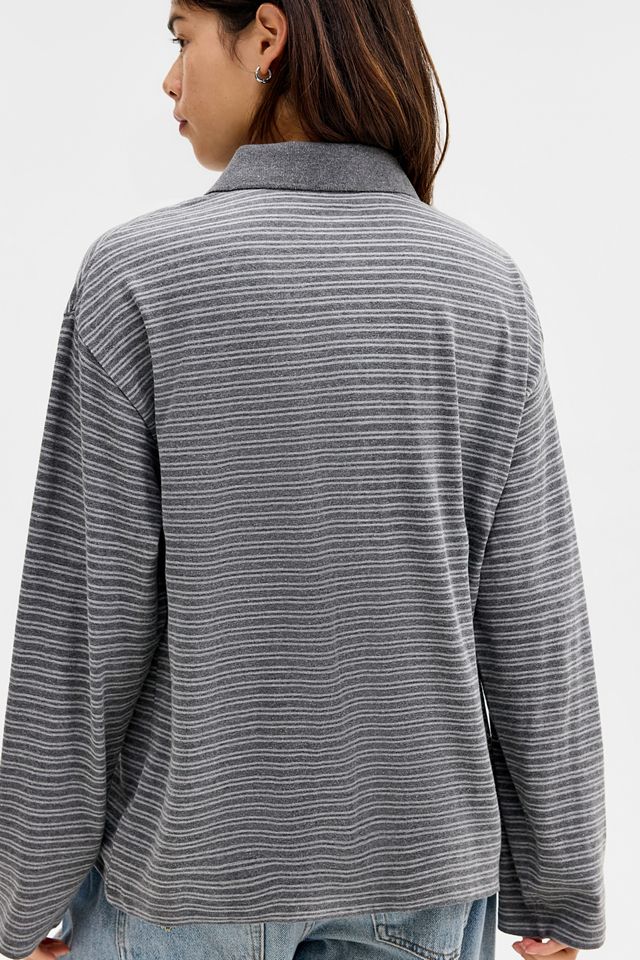 BDG Lukki Stripe Long Sleeve Polo Shirt #3