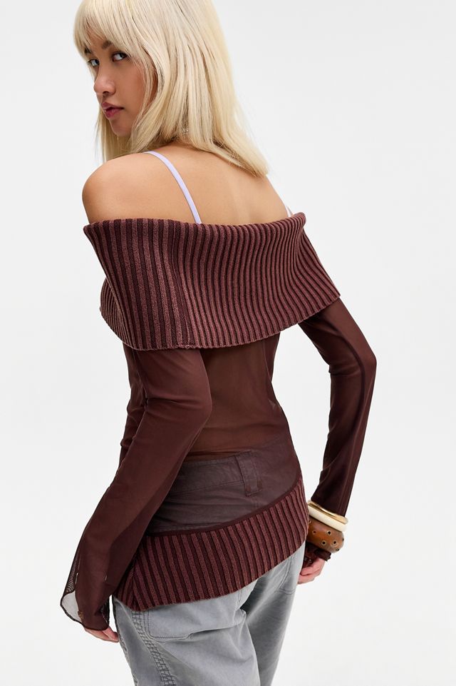 Top Bardot in maglia mesh UO Jaea #3