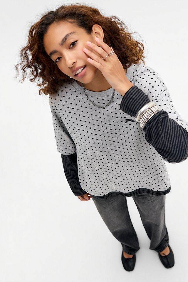 T-shirt double couche à pois et rayures Arlo BDG #1