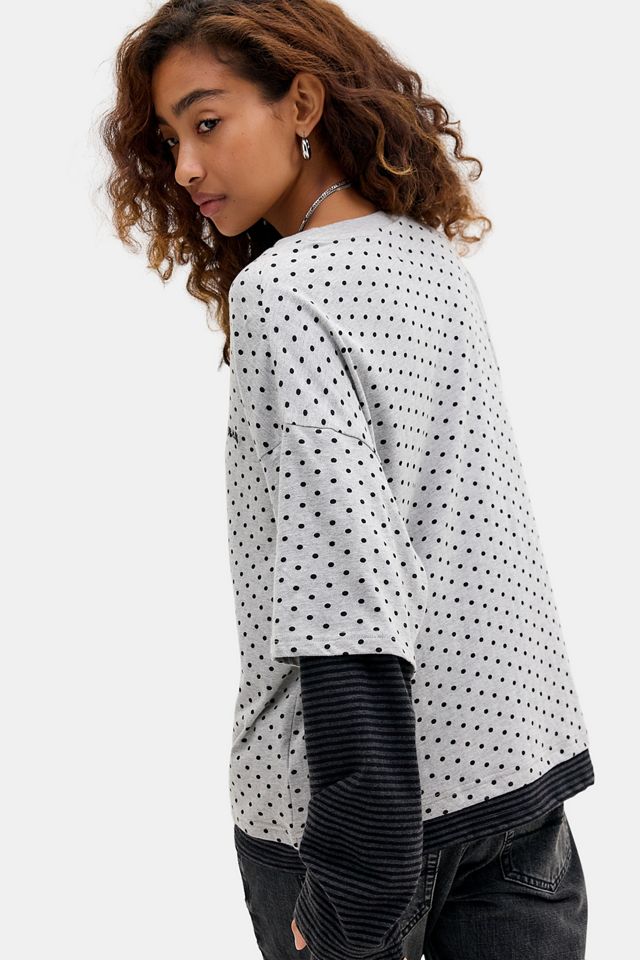 T-shirt double couche à pois et rayures Arlo BDG #3