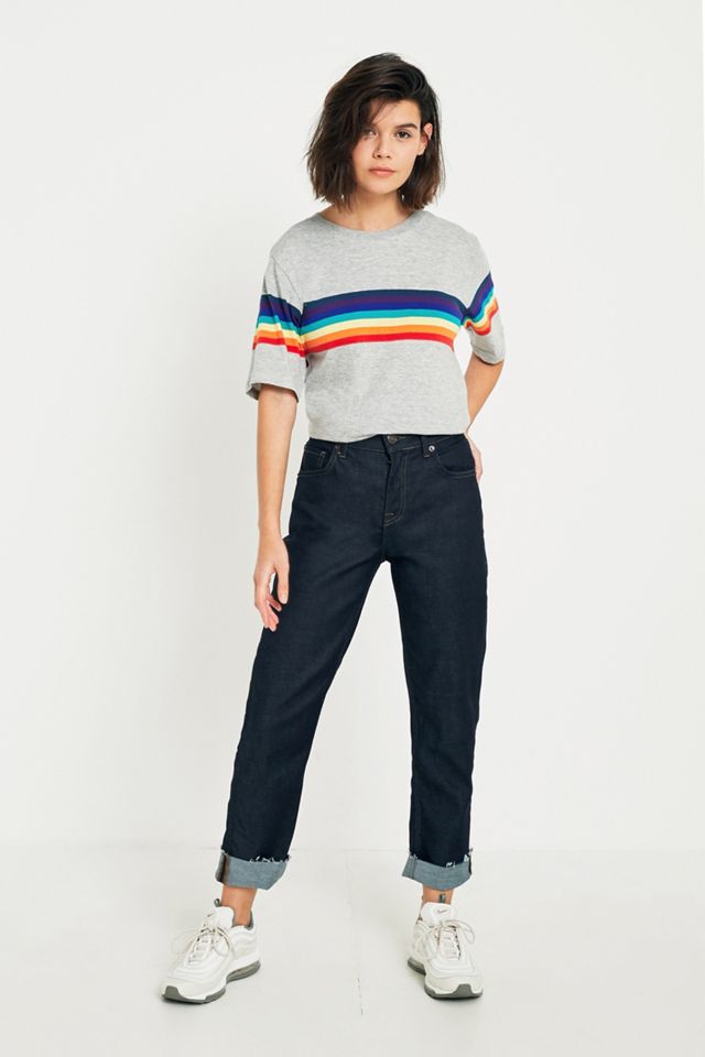 UO Rainbow Striped Sleeve T-Shirt #2