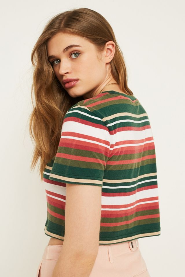 UO Callie Stripe Short-Sleeve Crop T-Shirt #3
