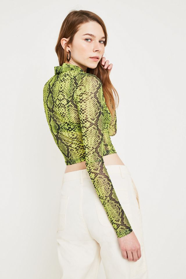 UO Neon Snake Print Funnel Neck Top #5