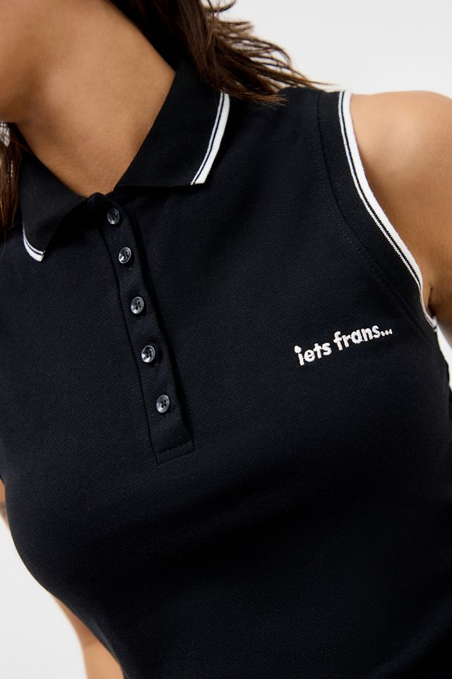 iets frans... Schwarzes Ärmelloses Poloshirt #2