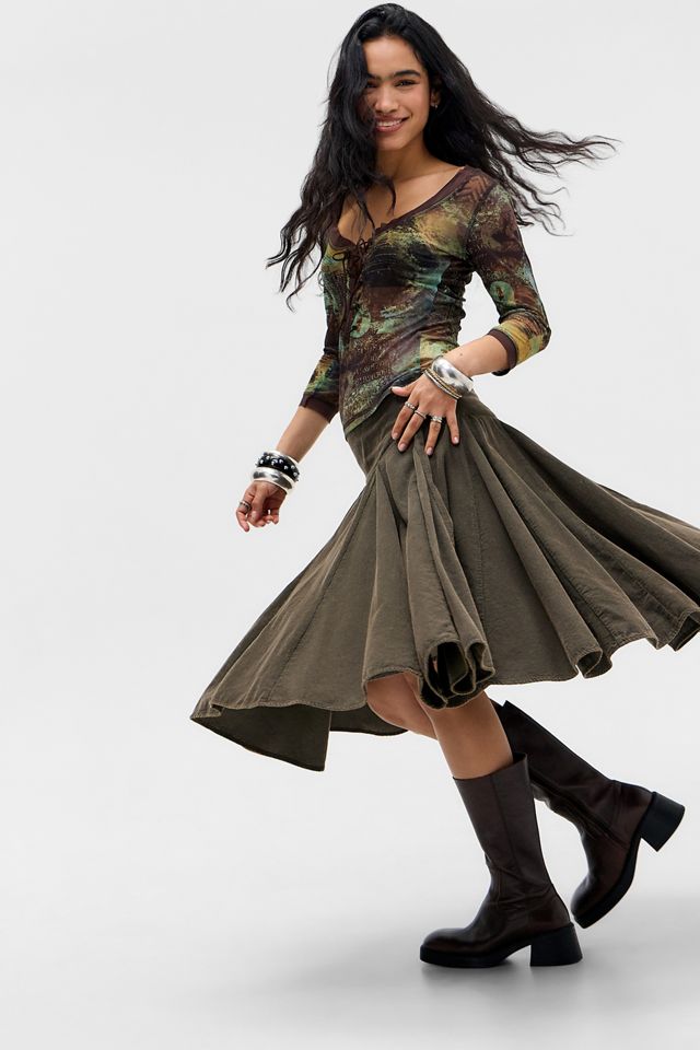 Kimchi Blue Ösen 3/4 Ärmel Mesh Bluse #1