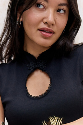 Silence + Noise Keyhole Ponte Top | Urban Outfitters UK