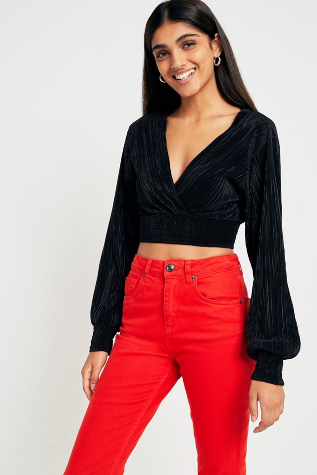UO Plisse Dolman Sleeve Crop Top #1