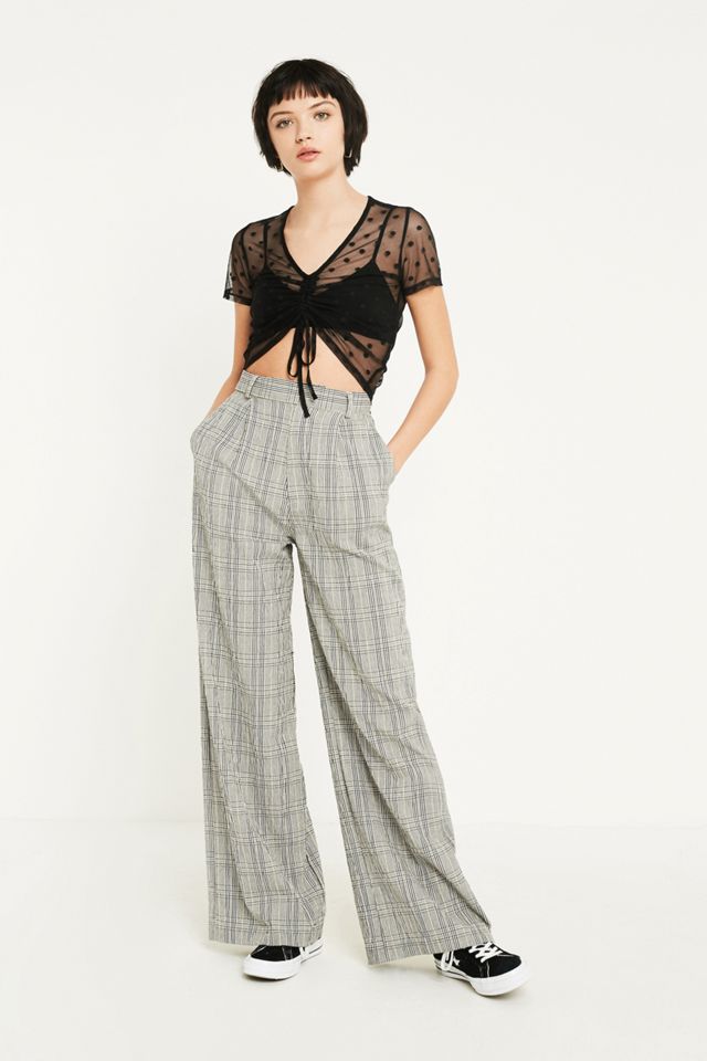 UO Short-Sleeve Dobby Mesh Ruched Top #2