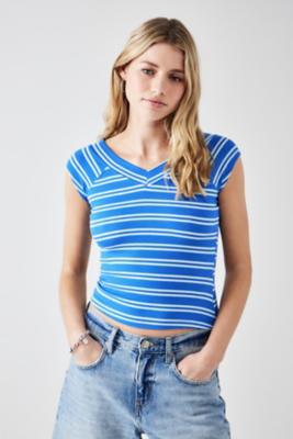 BDG Shannen Stripe V-Neck Tank Top | Urban Outfitters UK