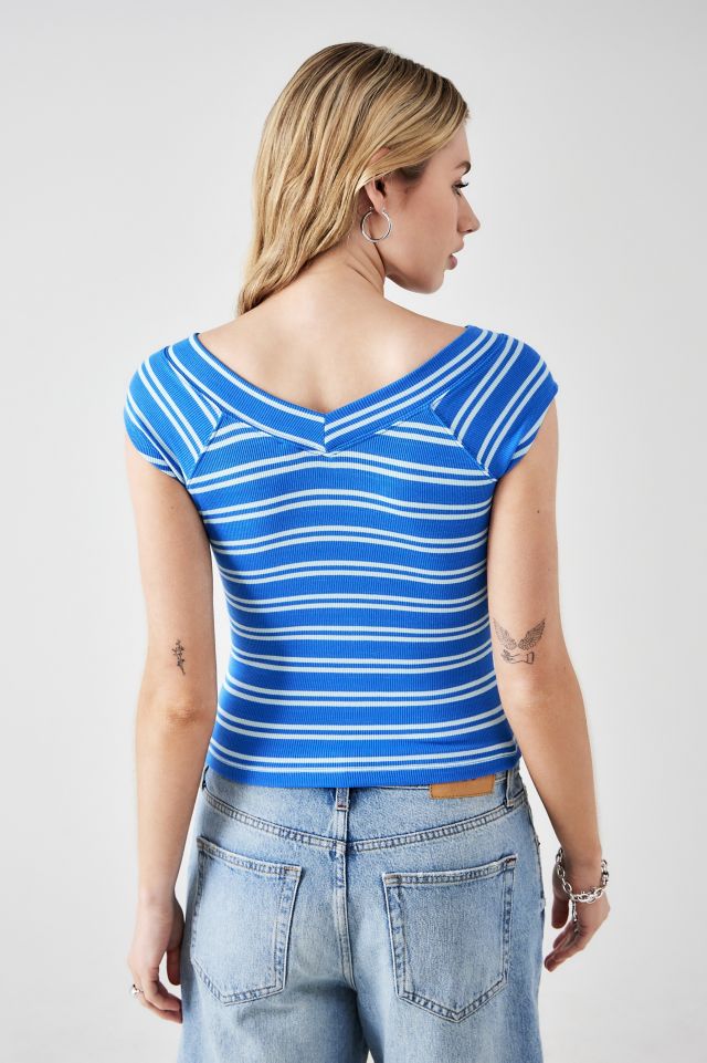 BDG Shannen Stripe V-Neck Tank Top | Urban Outfitters UK