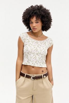 Kimchi Blue Isla Printed Pointelle Top