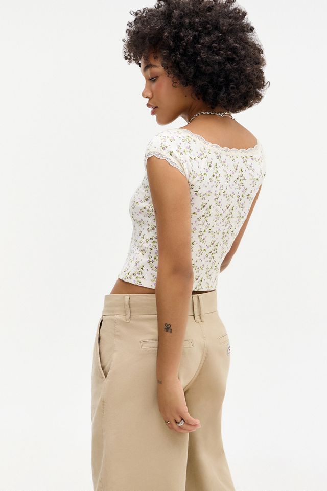 Kimchi Blue Isla Printed Pointelle Top #4