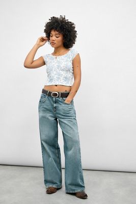 Kimchi Blue Isla Printed Pointelle Top