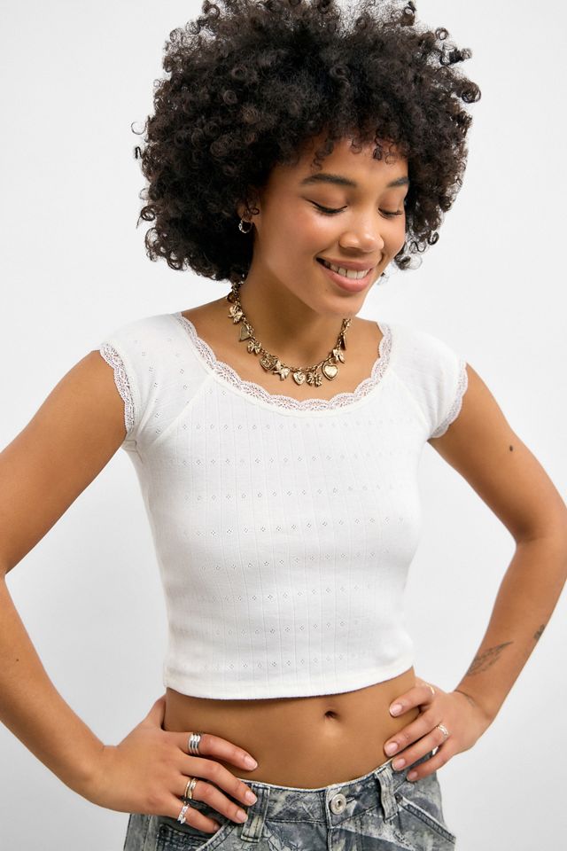 Kimchi Blue Isla Plain Pointelle Top #1