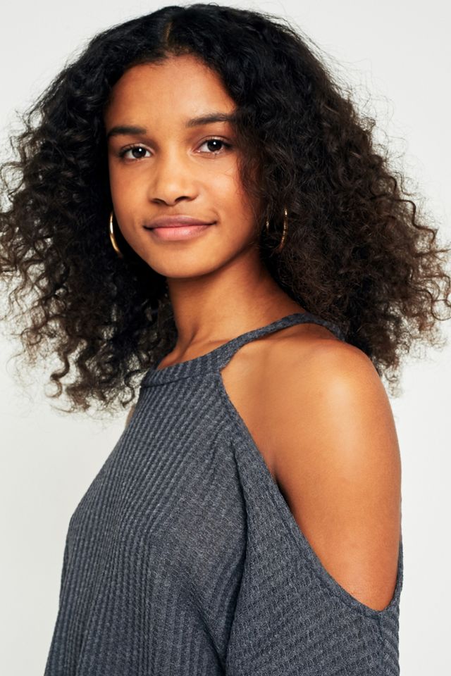 UO Cold Shoulder Waffle Top #3