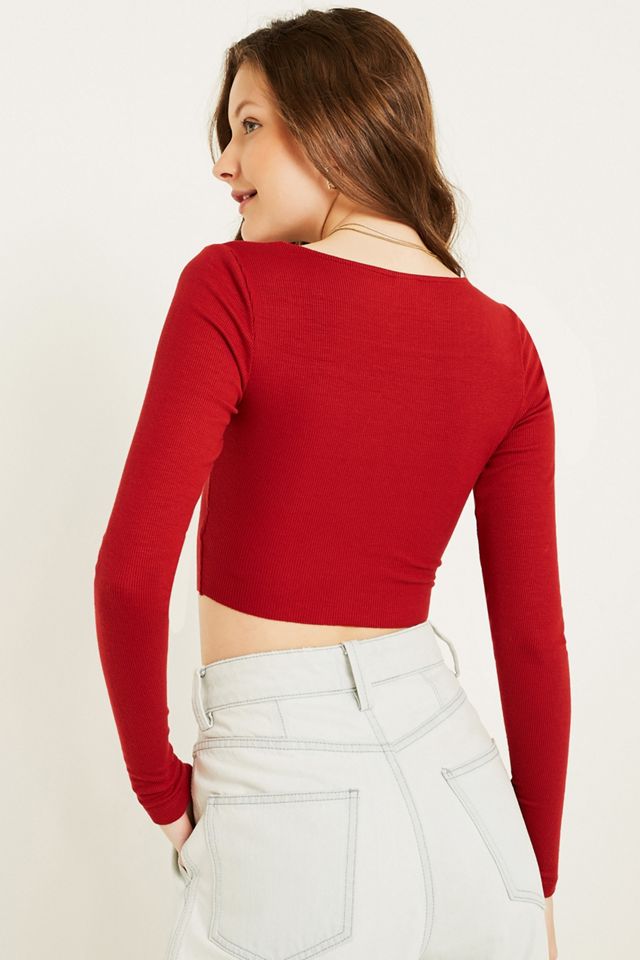 UO Mia Ruched Front Long-Sleeve Shirt #1